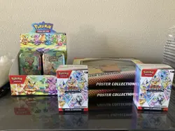 Pokemon TCG Prismatic Evolutions Lot - Bundles, Posters, Tins - Image 1