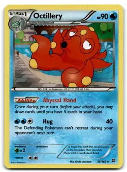 2015 XY - BREAKthrough Pokemon Octillery Stage 1/Rare Holo #33 Holo - Image 1