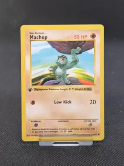 Pokemon Card Machop Shadowless 1st Edition Base Set Common 52/102 NM - Image 1