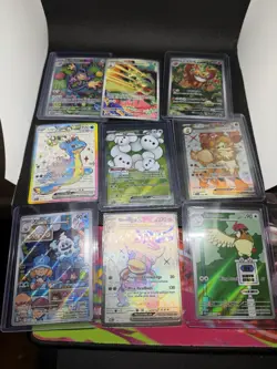 Lot of 9 Pokemon Cards IR, EX Lapras, And More - Image 1