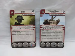 (2) Star Wars Imperial Assault General Weiss Villain Pack Cards - Image 1