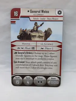 (2) Star Wars Imperial Assault General Weiss Villain Pack Cards - Image 4