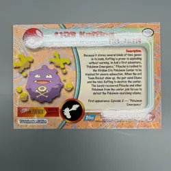 Topps Pokemon Koffing 109 Blue Label 2000 Rainbow Foil Holo LP Card - Image 3