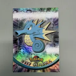 Topps Pokemon Seadra 117 1999 Series 2 Rainbow Foil Blue Logo LP Card - Image 1