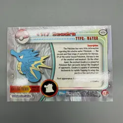 Topps Pokemon Seadra 117 1999 Series 2 Rainbow Foil Blue Logo LP Card - Image 3