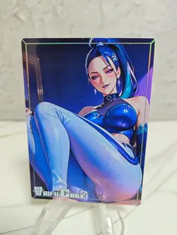 Akali Trading Card Waifu Goddess Story Anime Girl holo Karte Manga Full Art - Image 1