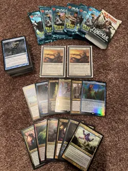 Lot Of Magic The Gathering Cards Plus 7 Free Booster Packs. 10 Mythic 100 Rare. - Image 1