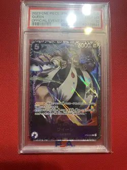 2023 ONE PIECE JPN PROMOS OFFICIAL EVENT PRIZE #005 QUEEN PSA 10 Card TCG - Image 2