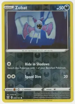 Pokemon - Zubat (Sword & Shield: Battle Styles reverse holo card - 089/163) - Image 1