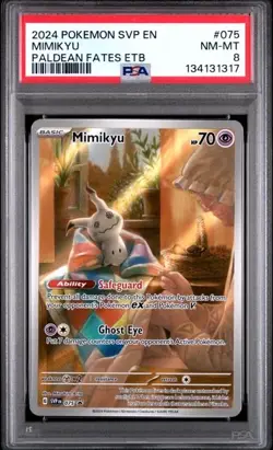 2024 POKEMON SVP EN-SV BLACK STAR PROMO #075 MIMIKYU PSA 8 - Image 1