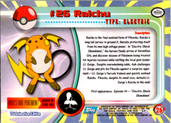 Raichu - 26 - Pokemon 1999 Topps TV - Blue Logo - LP - Image 2