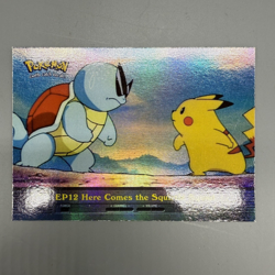 Topps Pokemon EP12 Here Comes The Squirtle Squad Rainbow Foil TV Animation LP - Image 1