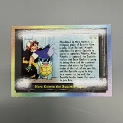 Topps Pokemon EP12 Here Comes The Squirtle Squad Rainbow Foil TV Animation LP - Image 3