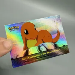 Topps Pokemon EP11 Charmander The Stray Pokemon Rainbow Holo Blue Logo LP - Image 2