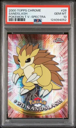 2000 TOPPS CHROME POKEMON T.V. SPECTRA #28 SANDSLASH PSA 10 - Image 1
