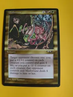 Misfortune. Sorcery MTG card. Old Vintage. Alliances. 1996 - Image 3