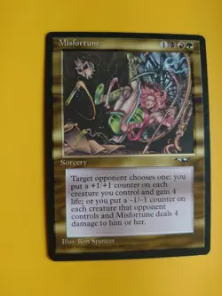 Misfortune. Sorcery MTG card. Old Vintage. Alliances. 1996 - Image 4