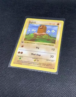 Original 1999 First 1st Edition SHADOWLESS Diglett Pokemon Card Base Set NM - Image 1