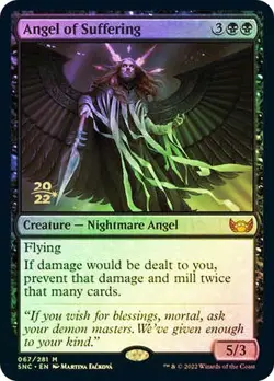 MTG ANGEL OF SUFFERING FOIL Streets of New Capenna Prerelease NM - Image 1