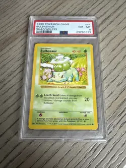 1999 POKEMON GAME #44 BULBASAUR SHADOWLESS PSA 8 - Image 1