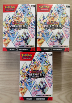 3x Pokemon TCG: Scarlet & Violet Prismatic Evolutions Booster Bundle NEW, SEALED - Image 1