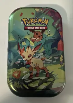 Pokemon Prismatic Evolutions Mini Tin Leafeon - Empty No Cards - coin & art - Image 1