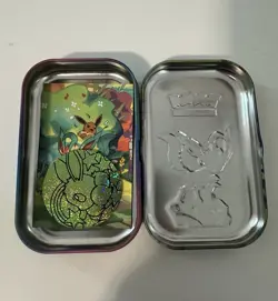 Pokemon Prismatic Evolutions Mini Tin Leafeon - Empty No Cards - coin & art - Image 2