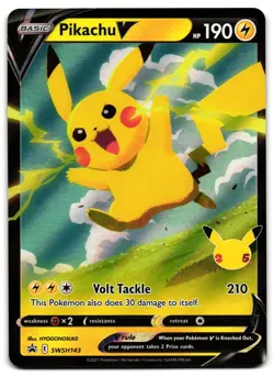 Pikachu V SWSH143 - SWSH Black Star Promo Pokemon TCG - NM Card - Image 1