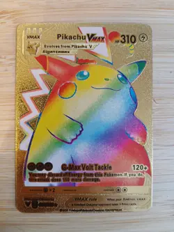 Pikachu VMAX Rainbow Rare Gold Foil Display Card - Image 1