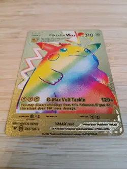 Pikachu VMAX Rainbow Rare Gold Foil Display Card - Image 3
