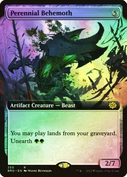 Perennial Behemoth Foil Extended Art The Brothers' War NM MTG - Image 1