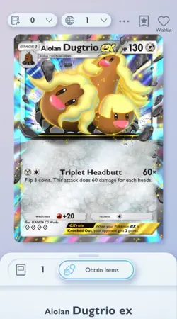 Pokemon Pocket TCG | Extradimensional Crisis | Alolan Dugtrio Ex | DIGITAL CARD - Image 1