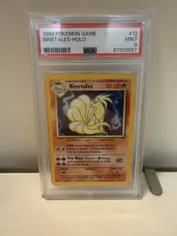 PSA 9 MINT Ninetales Holo 12/102 Base Set Graded Pokemon Card - Image 1