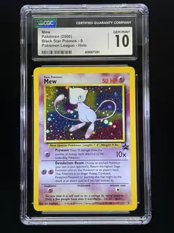 CGC 10 Mew Pokemon League Black Star Holo Promo #9 Mew #8 Non Holo TCG - Image 2