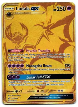 Lunala GX 172/156 - Ultra Prism Secret Rare Pokemon TCG - HP Card - Image 1