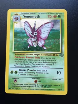 Venomoth 13/64 Jungle Unlimited 1999 Pokemon Card Holo Rare NM - Image 1