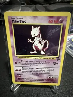 Pokemon TCG Mewtwo Base Set 2 Card #10/102 Holo Rare 1999 - Image 1