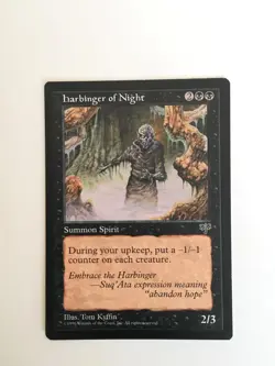 Mtg HARBINGER OF NIGHT, Mirage. Reserved List. EDH, Commander. UNPLAYED. - Image 1
