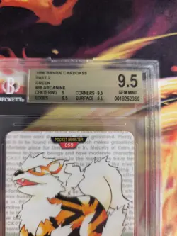 Pokemon Card Monsters collection Carddass 1996 Japanese BGS Beckett 9.5 Arcanine - Image 4