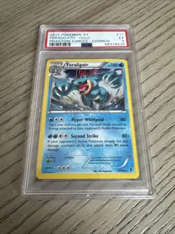 2014 POKEMON XY PHANTOM FORCES #17 FERALIGATR-HOLO PHANTOM FORCES-COSMOS PSA 5 - Image 1