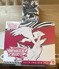 Pokemon White Flare ETB + Black Bolt Booster Bundle (Sealed) - Image 1