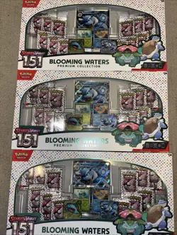 Pokemon 151 Blooming Waters Premium Collection Scarlet & Violet Lot Of 3 Sealed - Image 1