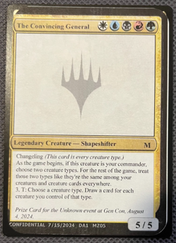 Magic MTG The Convincing General Gavin Verhey's Unknown Event Playtest Card - Image 1