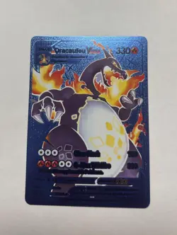 Dracaufeu VMAX Blue Foil Display Card In German/English Fan Art NM - Image 1