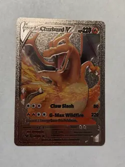 CHARIZARD V Rose Gold Foil Fan Art Display Card, HP 220 M/NM - Image 1