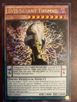 D/D Savant Thomas MP17-EN065 1st Rare NM Yugioh Card - Image 1