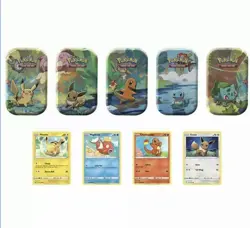 2021 SEALED POKEMON TCG 5 POWER MINI TIN BOX SET + 4 HOLO PROMO CARDS (10 PACKS) - Image 3