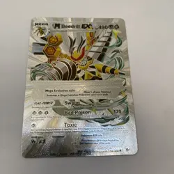 MEGA Beedrill Ex HP490- Silver Foil Fan Art Card Swarm 🔥🔥🔥Bad Poison 🔥 - Image 1