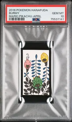 Pokemon Burmy Rare Pokemon Hanafuda Card Mario Pikachu TCG - PSA 10 Gem Mint - Image 1