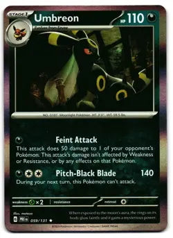Umbreon 059/131 - Prismatic Evolutions Rare Pokemon TCG Holo - M/LP Card - Image 1